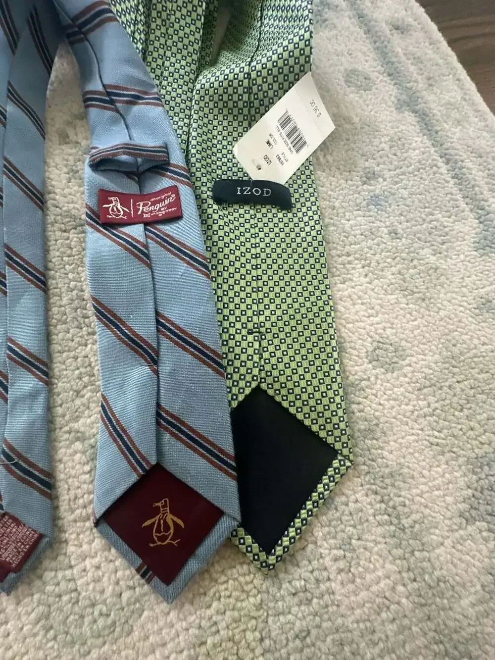 Original Penguin Striped Tie and IZOD Geometric Pattern Tie Set